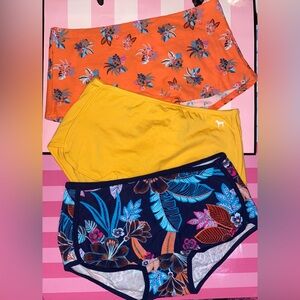 3 Victoria’s Secret PINK Shortie panties bundle cotton Pink panties boyshort
